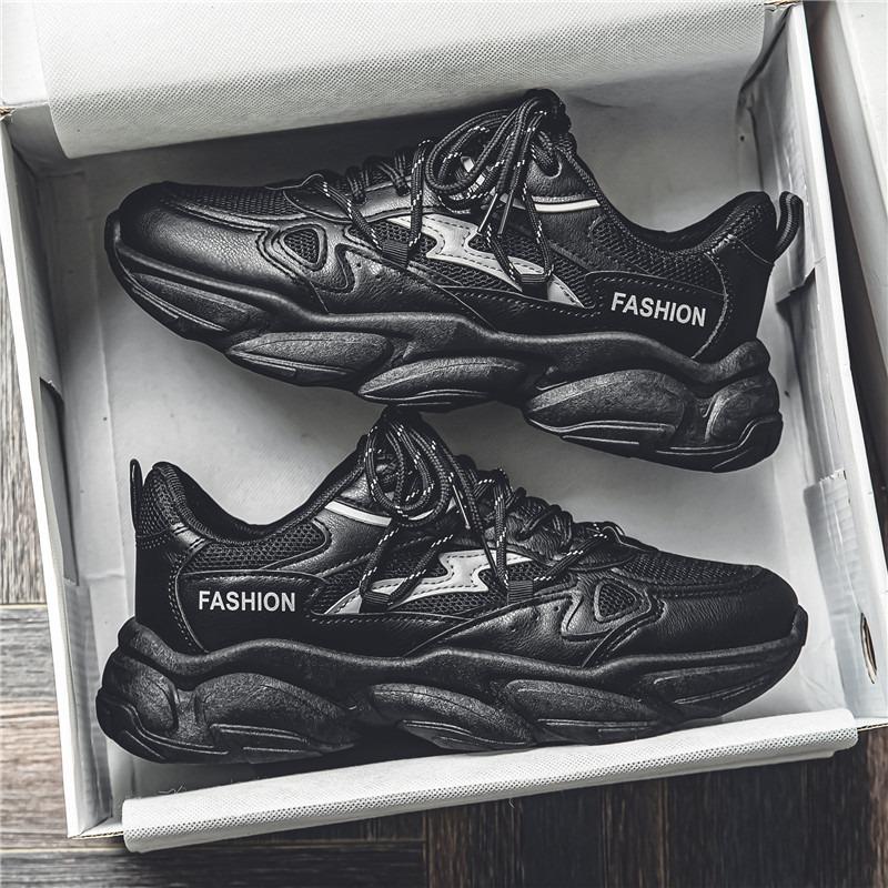 Fashion Spring Men's Shoes New Breathable Mesh Sports Shoes Men's Trendy All-match Thick-soled Casual Running Trendy Men Shoes