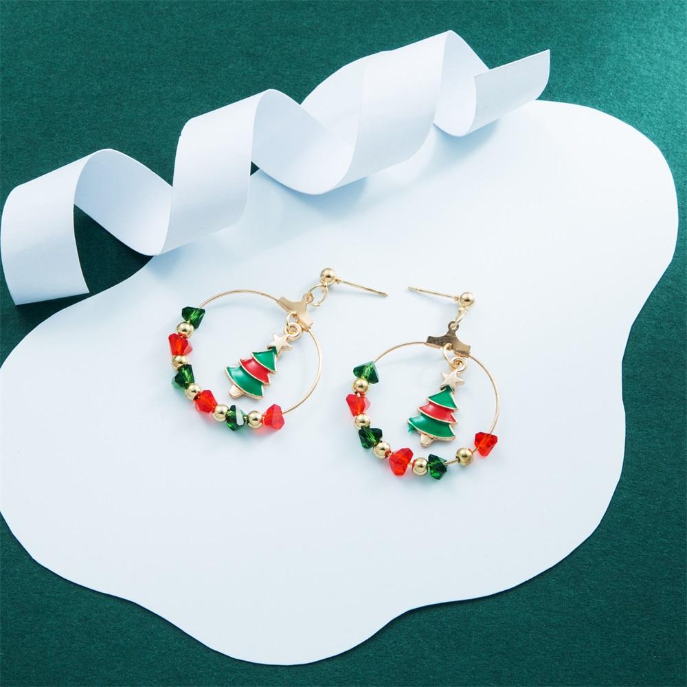 2024 Weihnachtsserie mit Ohrringen, Weihnachtsmann, Weihnachtsbaum, geometrische Ohrringe, modische und verspielte Ohrringe
