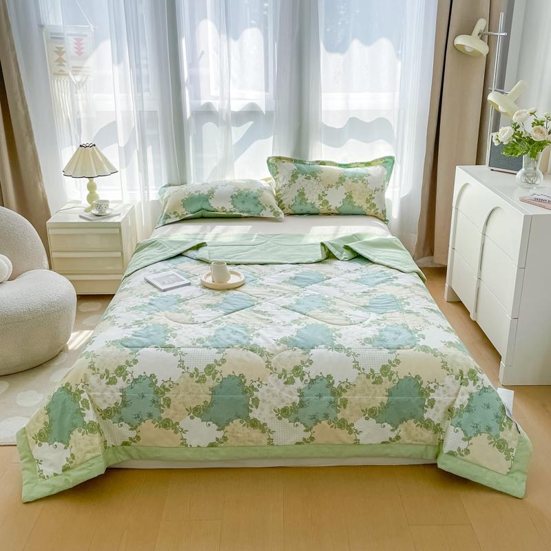 

Пасторальный цветочный принт летнее одеяло 100% хлопок для дома и спальни мягкое дышащее кондиционируемое стеганое одеяло машинная стирка 150x200cm Single 1Pc