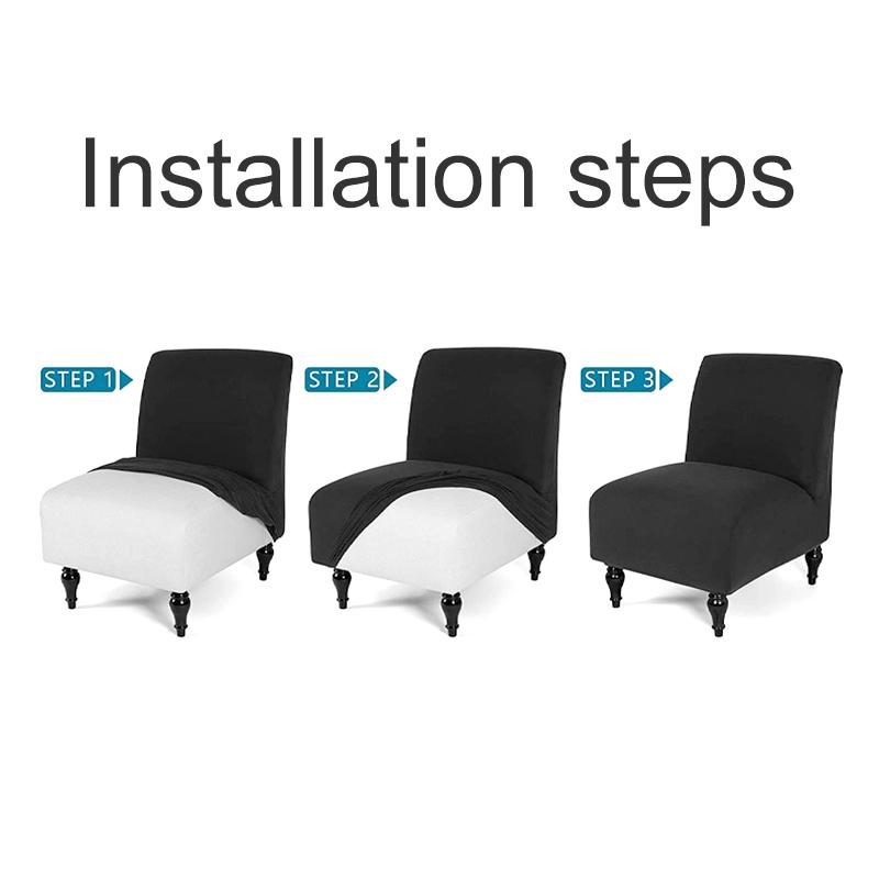 1Pc Solid Color Fashion Armless Accent Chair Cover DIY Polyester Fiber Stretch Slipcovers Protector Velvet Single Sofa covers
