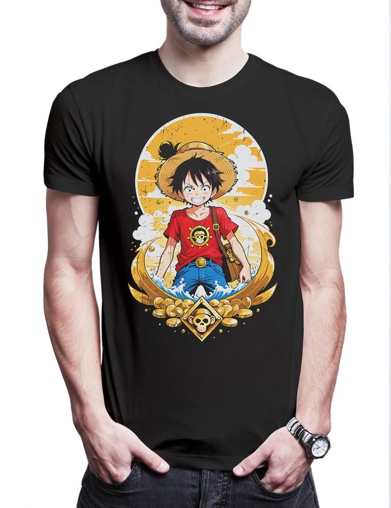 

Monkey Ruffy Logo Herren T-Shirt One Pirate Adventure Anime Piece D Luffy S