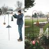 4Pcs Metal Suet Ball Bird Feeder Set with Hanging Chain Squirrel Proof Bird Feeders for Outdoor Garden Hummingbird Feeders