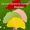Durable Artistic Ginkgo Leaf Round Summer Fan - Essential for Students