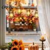 Pegatinas de Ventana Escena de Otoño Hoja de Arce y Linterna Pegatina Estática, Pegatinas Electroestáticas Cling de PVC Impermeable Doble Cara, Electroestáticas Removibles