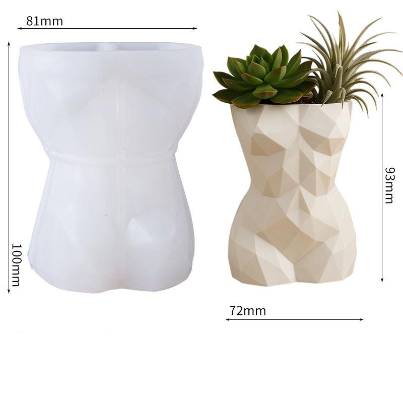 Силиконовая форма для свечи Художественная силиконовая форма для вазы Геометрическая силиконовая форма Креативная Для создания вазы Решение для хранения Гипс