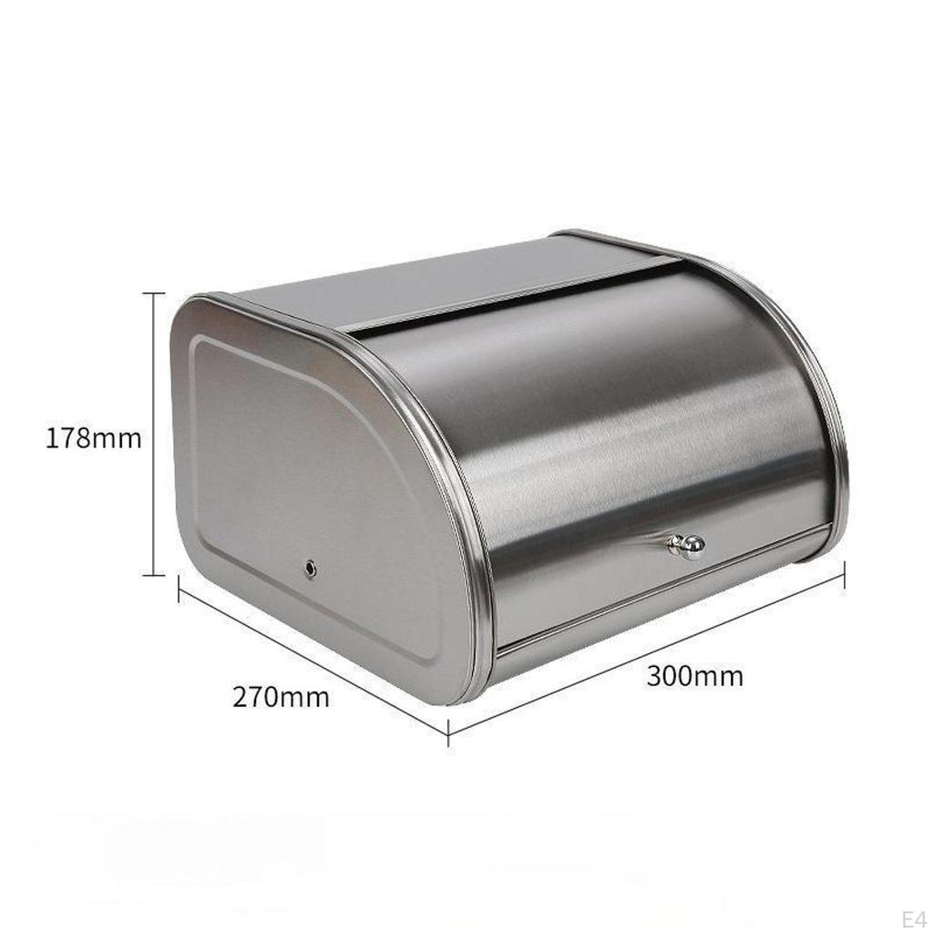 Bread Box Keeper Holder Multipurpose Container with Roll Lid for Bakery Cafe