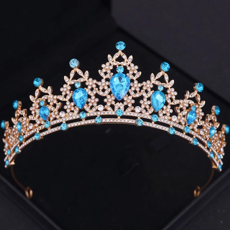 Baroque Crystal Crown Tiara for Women Bride Rhinestone Prom Diadem Bridal Wedding Hair Accessories Jewelry Tiaras and Crowns