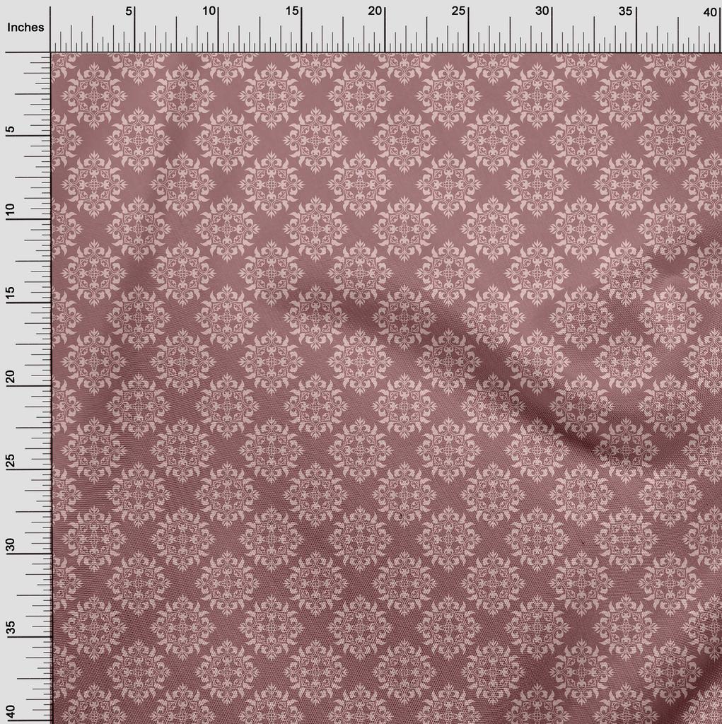 oneOone Cotton Flex Mørk Rose Brun Stoff Asian Suzani Symateriale Trykk Stoff By The Yard 40 tommer