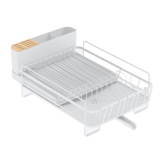 Extendable Dish Drying Rack Dish Organizer with Drainage Multifunctional Dish Rack with Cutlery And Cup Holders for Kitchen Countertop