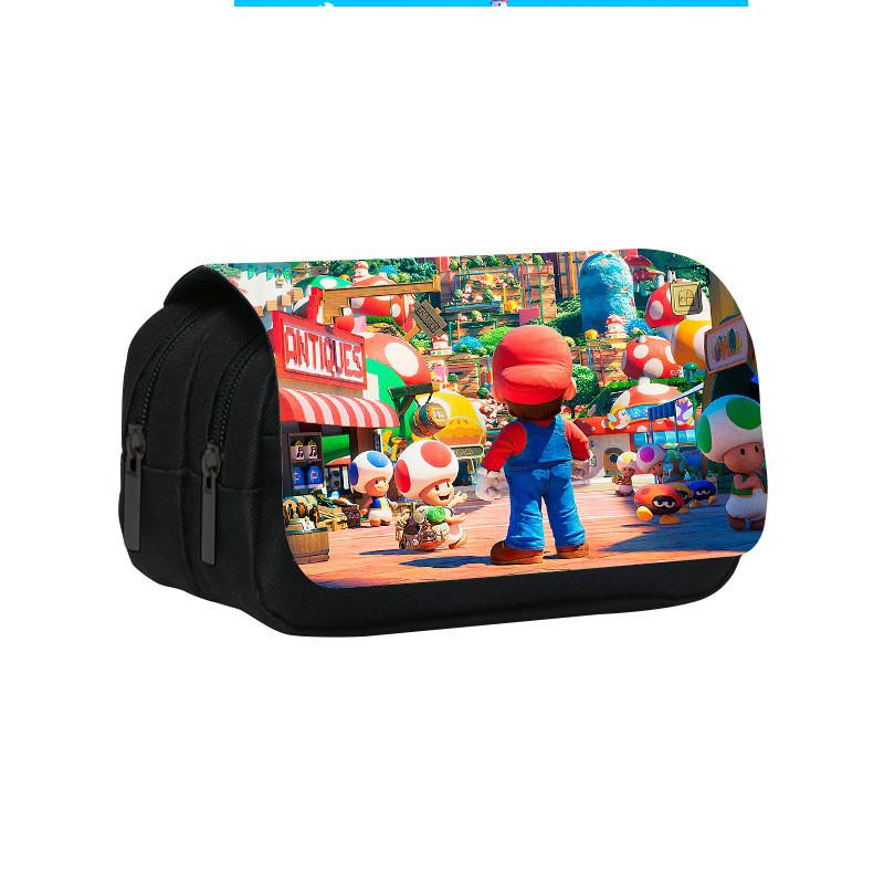 Trousse à Crayons Double Couche Mario Grande Capacité Pour Étudiants Organisateur de Fournitures Scolaires