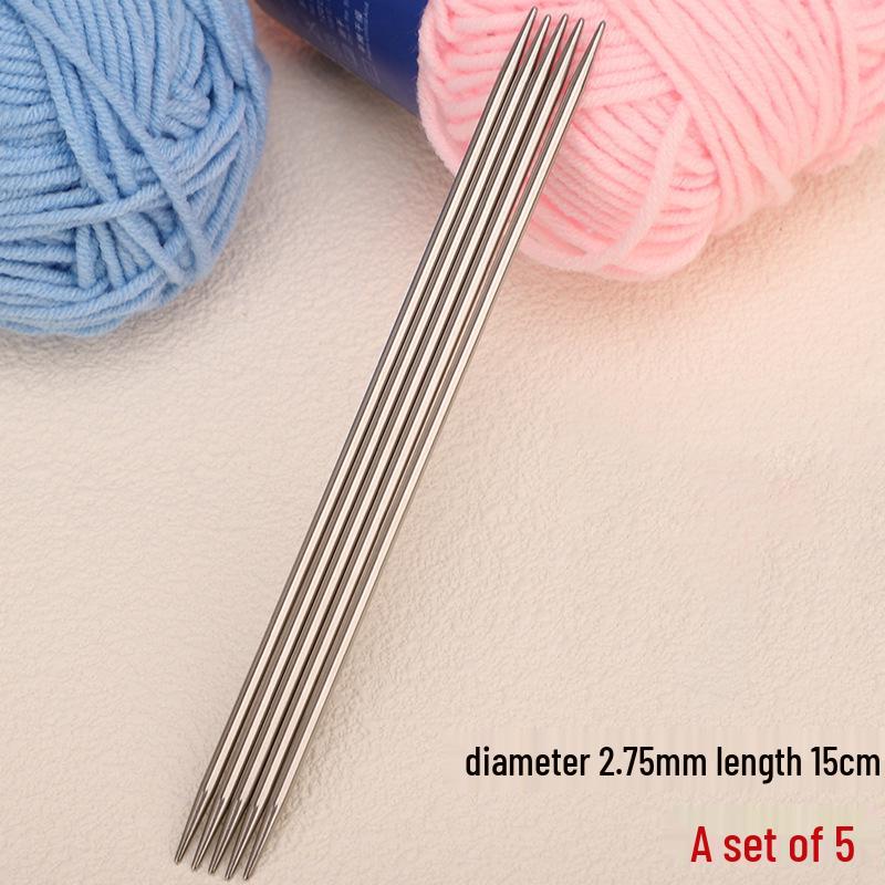 Short Stainless Steel Double-Pointed Needles for Knitting Scarves, Dolls, and Socks