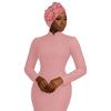 New African Rhinestone Flower Casual Hijab Hat 