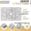 6-Hole A6 PU Leather Marble Diary & Finance Binder Book