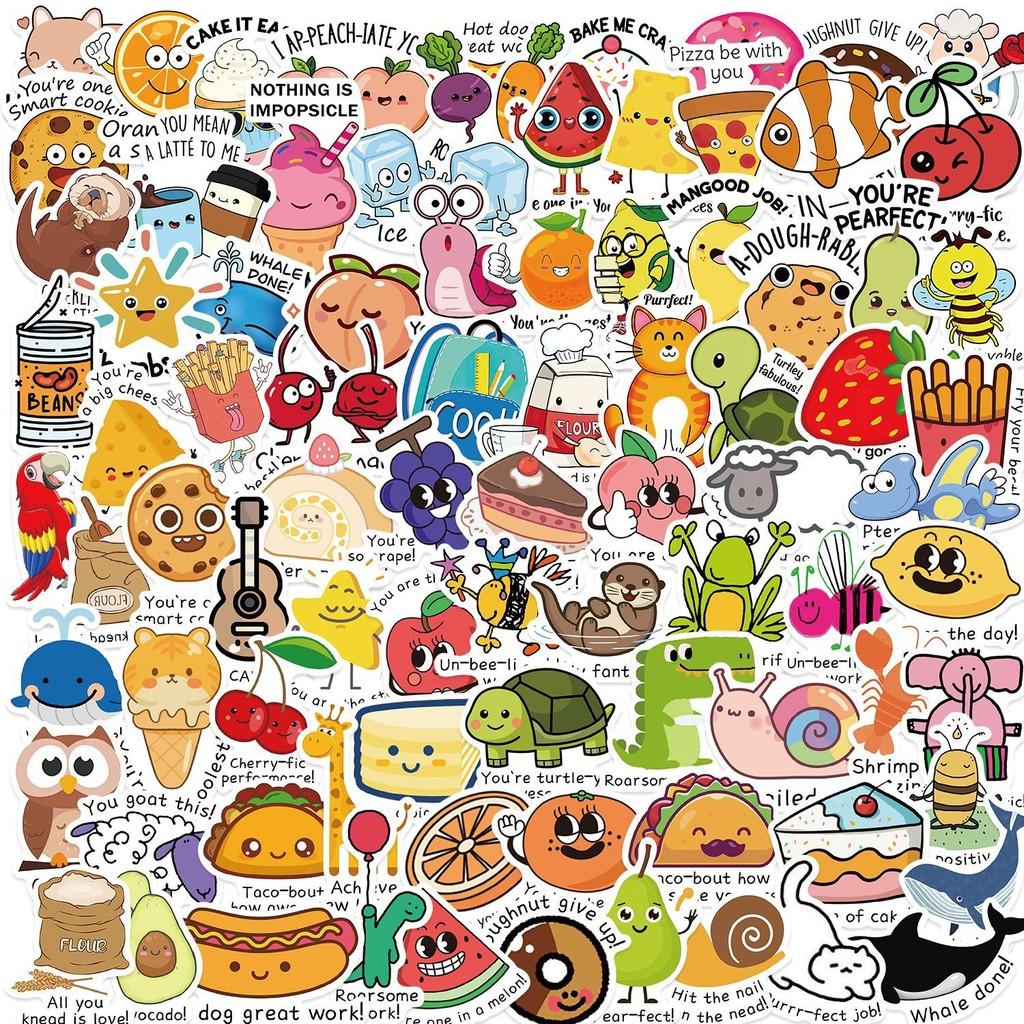 100/50PCS Funny Inspirational English Reward Student Graffiti Stickers for Bicycle Hand Account Pencil Case Decals