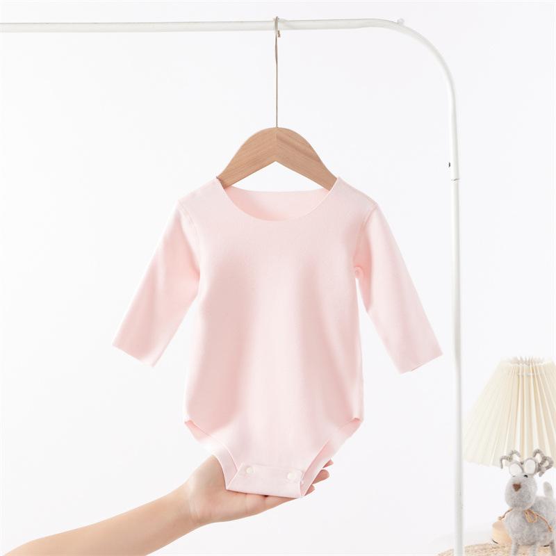 Baby Velvet Bodysuit Triangle Newborn Belly Cover Romper Soft Seamless Infant Crawling Jumpsuit Cozy Comfortable Essential