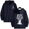 2025 Trendy Mens Hooded Sweatshirts Satan Demonic Print Autumn Winter Casual Sportswear Urban Streetwear Male Top Men's Clothing