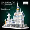 Creative Tabletop Decoration Micro Bricks Set Diamond Snowing Swan Castle Mini Building Blocks Toys For Children Birthday Gifts