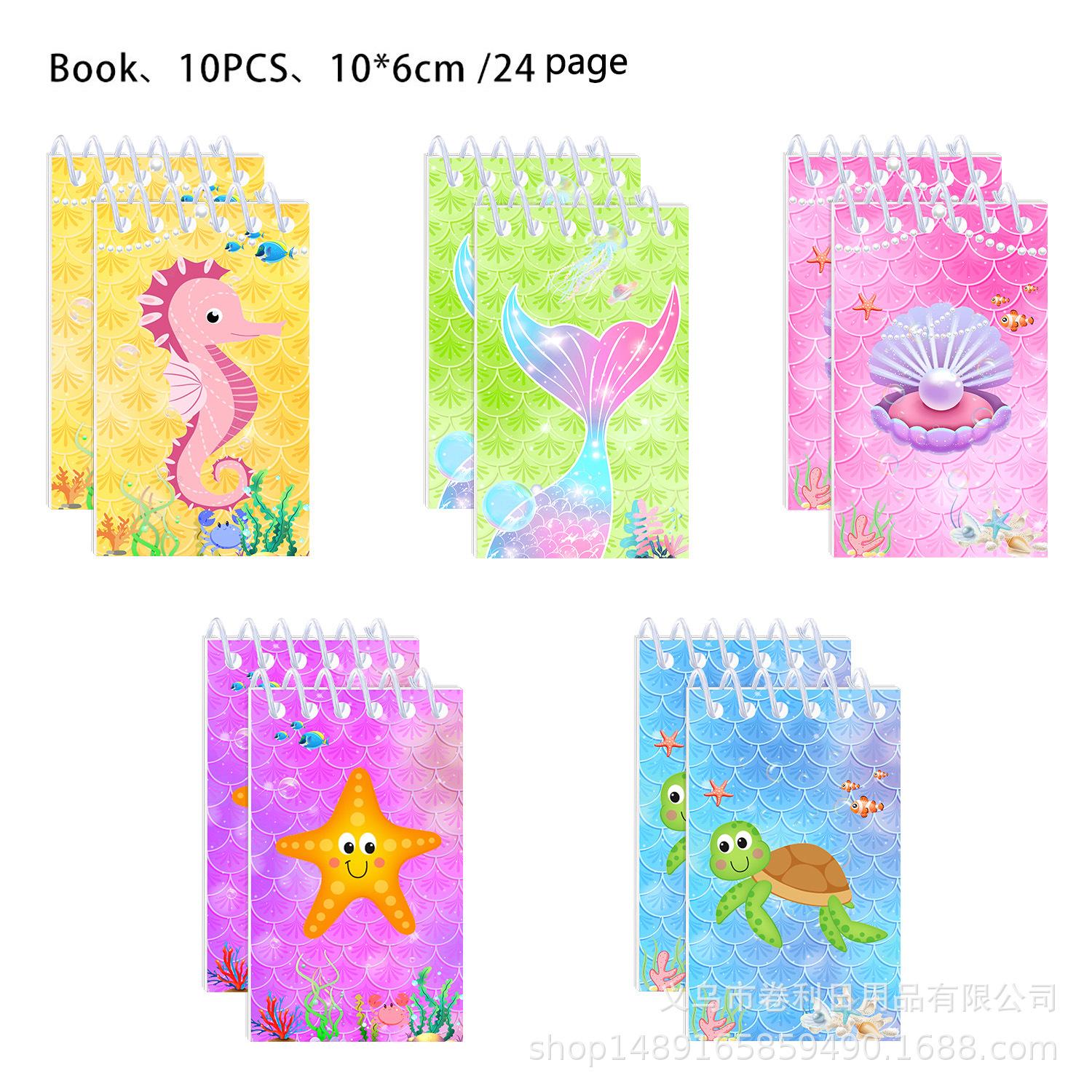 

Fishtail Seahorse Shell Cartoon Notebook Student Notebook Diary Cartoon Coil Book