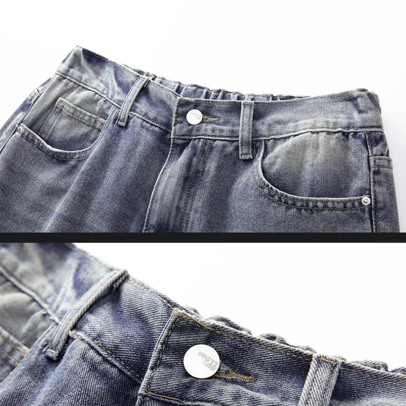 Jeans Acampanados Casuales de Moda Vintage Primavera Otoño Estilo Hip Hop Callejero Pantalones de Mezclilla