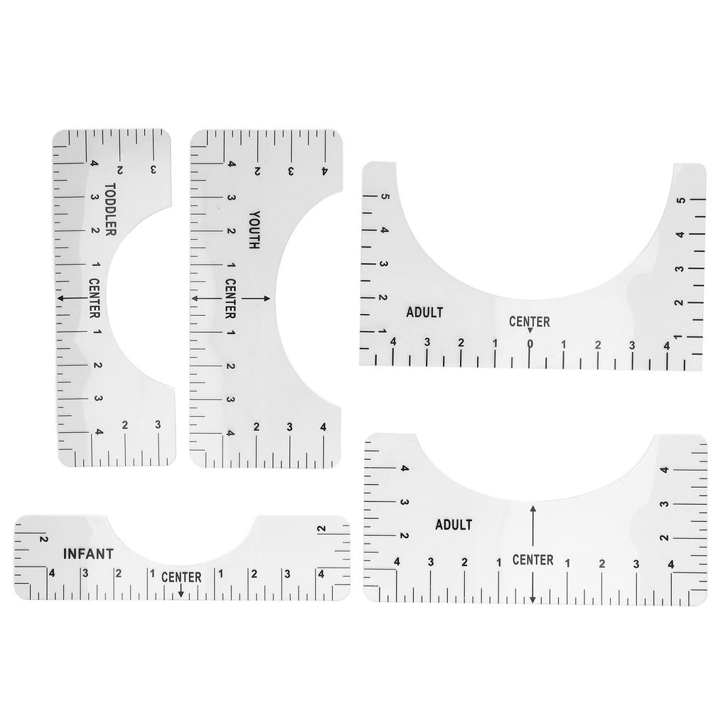 T Shirt Ruler Reusable PVC Shirt Guide Ruler Round Neck Alignment Ruler for Household Office