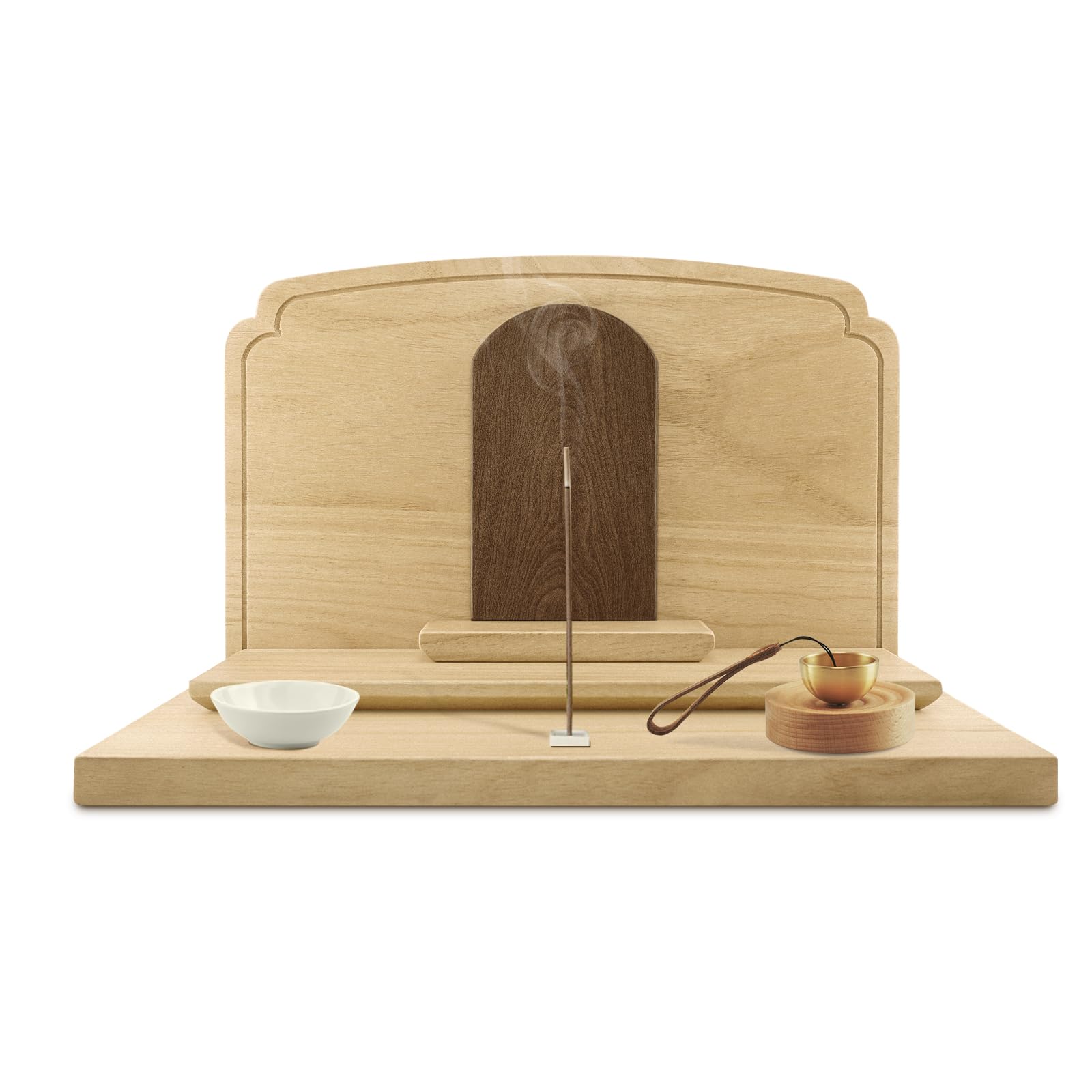 

Buddhist modern small altar wood Natural paulownia open offering removable easy to beautiful floral exquisite line memorial [Tonbobo] altar, altar,