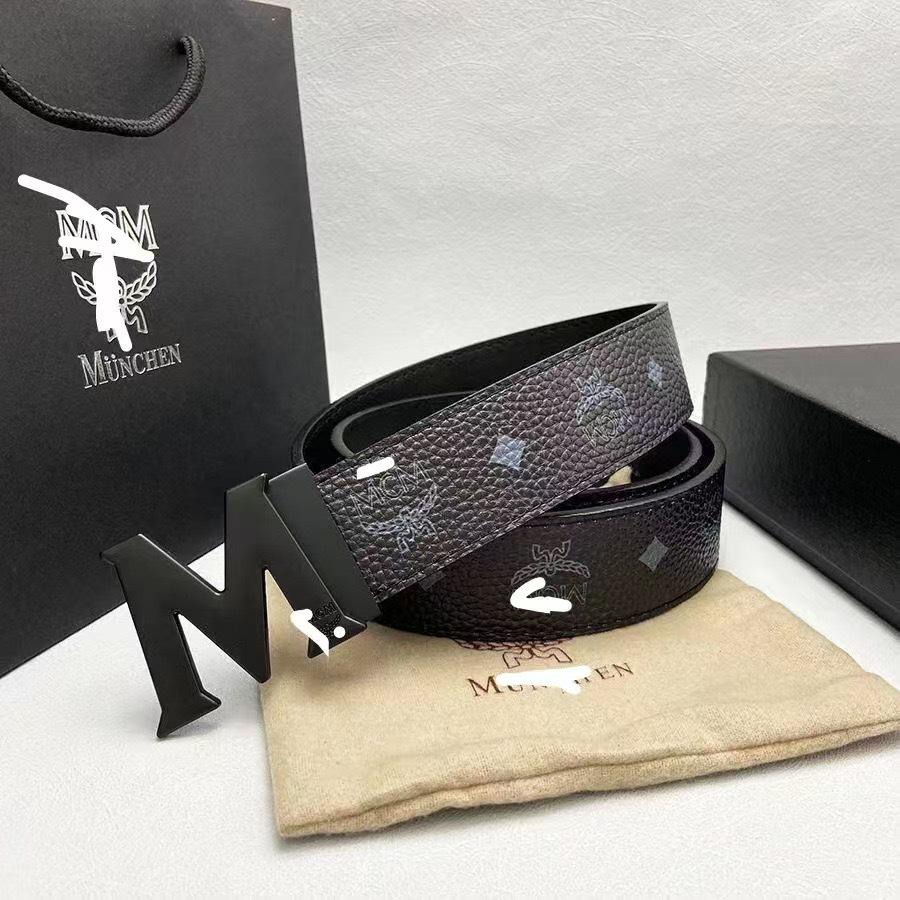 

Mark Men s Casual M Letter Classic Jeans Belt with Eyelet Design 105 cm