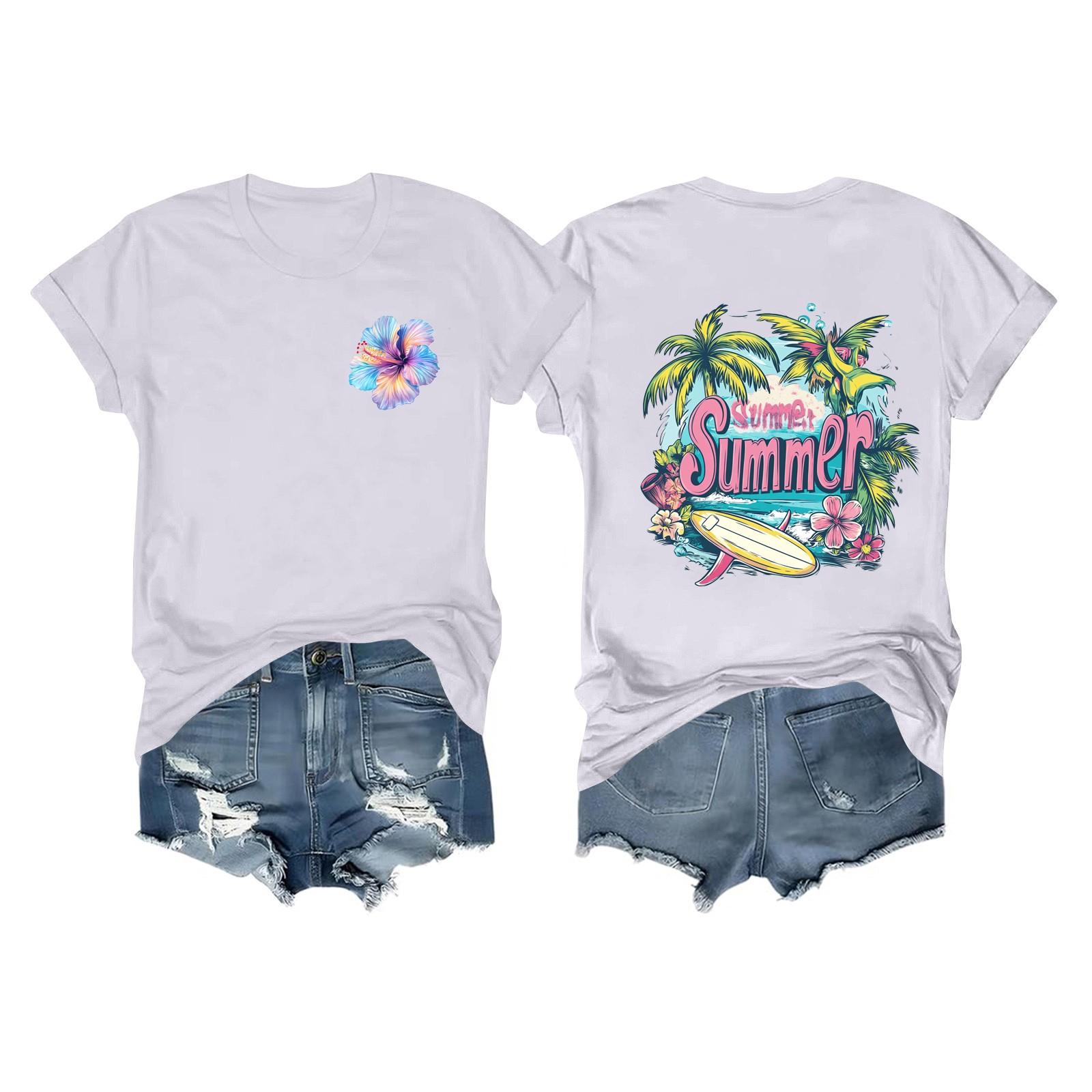 

Футболки с короткими рукавами для женщин, модные топы, легкие и мягкие повседневные летние наряды, одежда XL белый