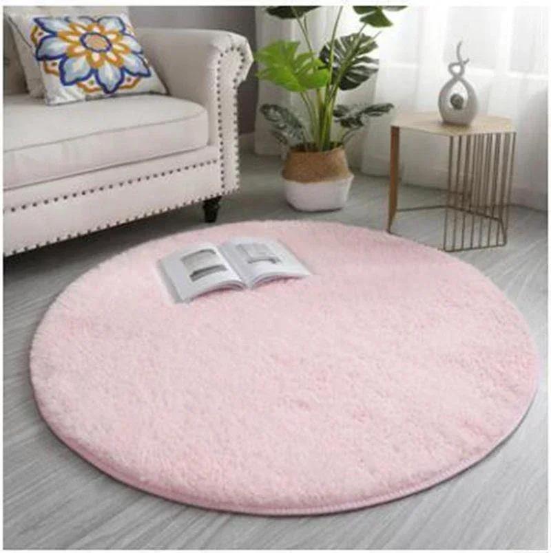 1PC Round Rug Small Fluffy Carpet for Bedroom Shaggy Circular Rug Cute Room Decoration for Bedroom Kids Room Nursery Room