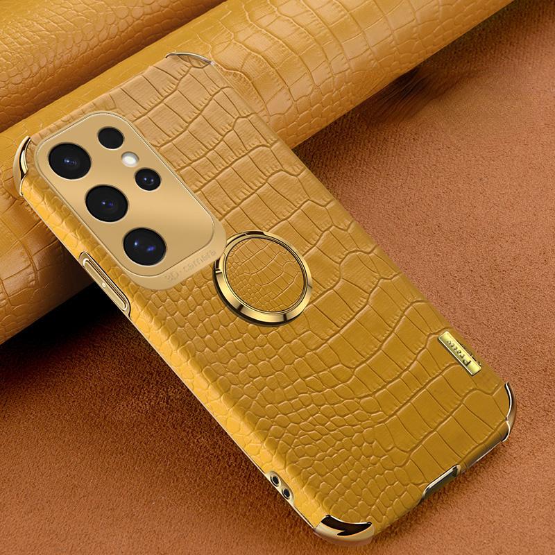 Luxus Krokodilmuster Leder Handyhülle Für Samsung Galaxy S24 FE S23 S22 S21 Ultra Plus FE Note 20 9 8 Rückseite Mit Ring