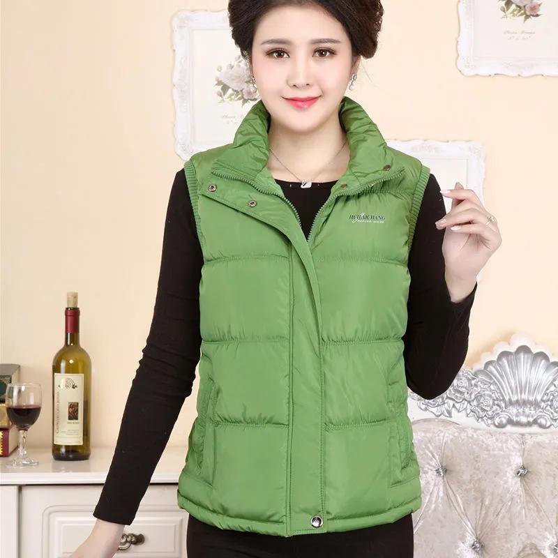 

Женская осенне-зимняя верхняя одежда короткой длины, терможилет, однотонный топ больших размеров для женщин среднего и пожилого возраста M