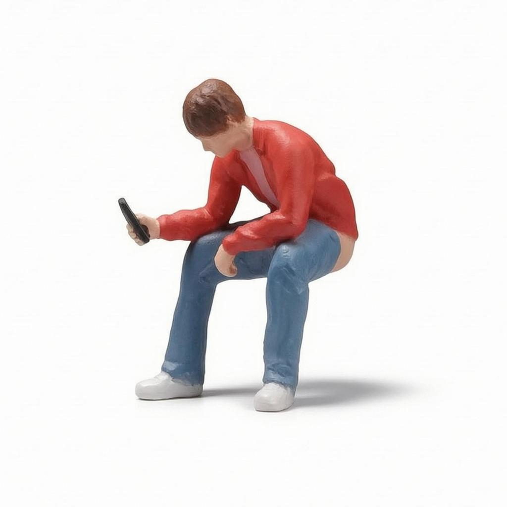 Miniature Man On Toilet Detailed 1:64 Scale Figurines Figure for