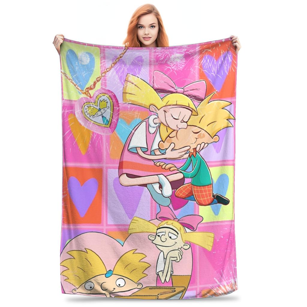 Hey Arnold Adventures Anime Drama Blanket Multi-size Soft Fuzzy Plush Throw Blankets for Sofa Couch and Bed
