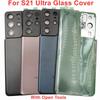 Glass Battery Cover For Samsung Galaxy S21 Ultra 5G Hard Back Door S21 Ultra Rear Lid + Original Camera Lens Adhesive LOGO