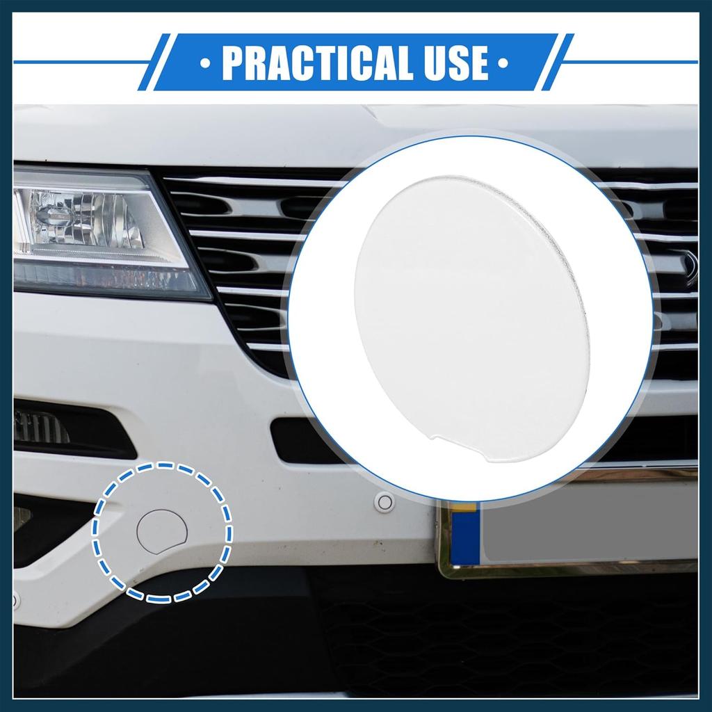 Auto Abschleppöse Haken Abdeckung Kappe Kompatibel für Ford Explorer 2011-2015, Langlebiger Kunststoff Weiß Frontstoßstange Automobilteile