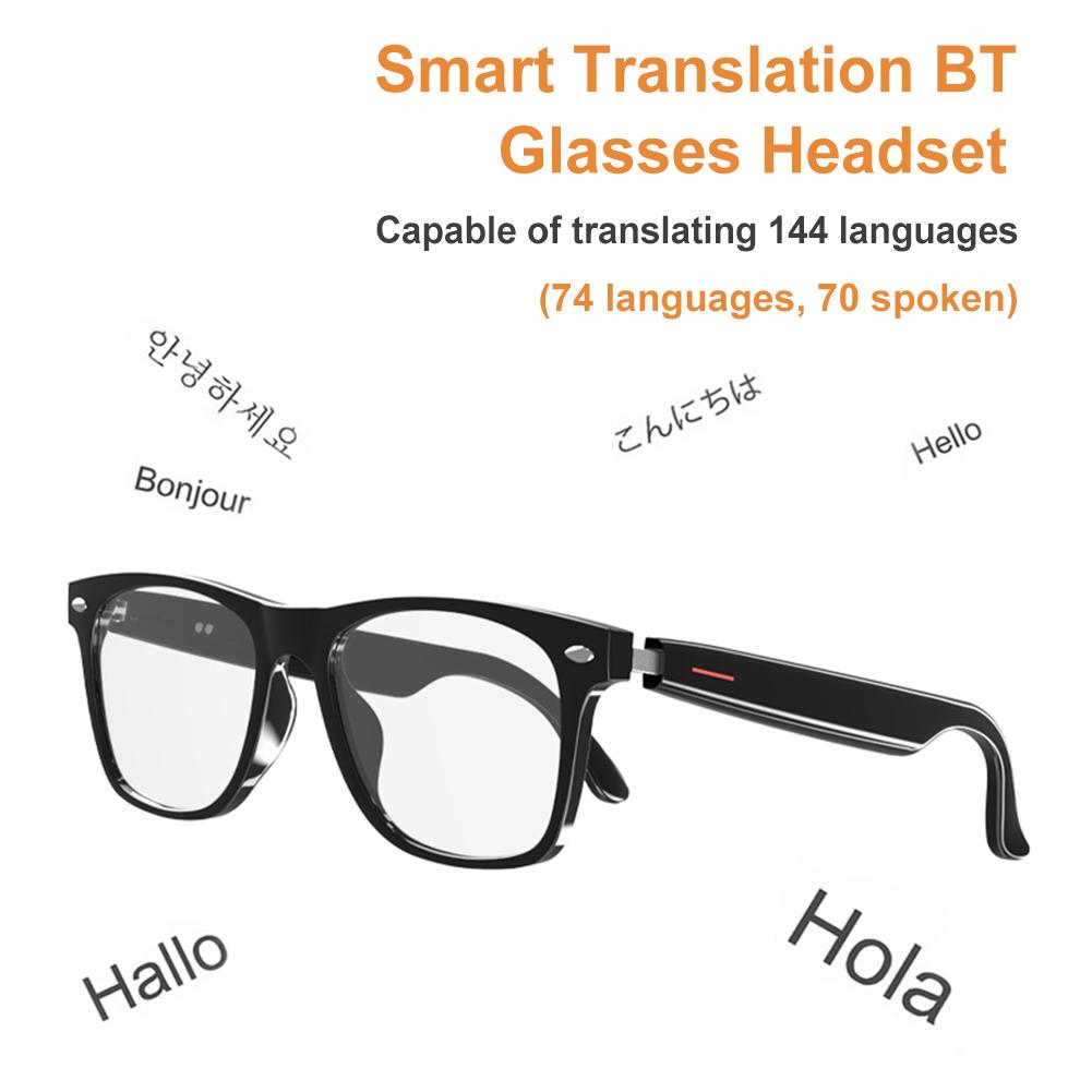 Smart Glasses 144 Languages Smart Glasses Translator Voice Assistant Wireless Translation Earbuds Translator Glasses & Headset