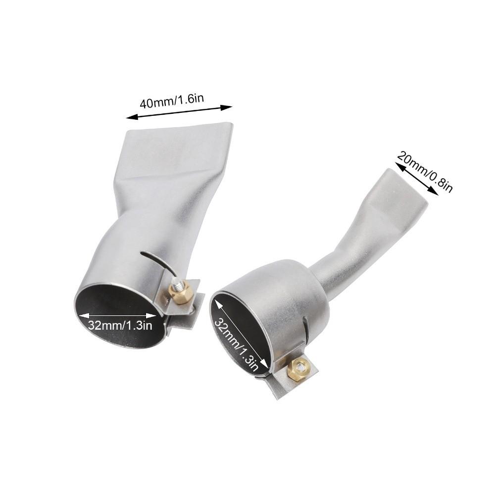 2Pcs Professional Stainless Steel Welding Nozzle 20mm Small 40mm Large Flat Nozzle Welder Tool Tip Metal Fabrication