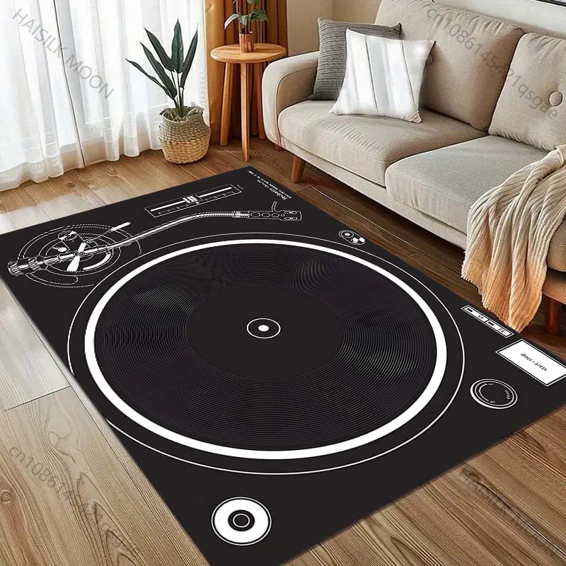 

Виниловый проигрыватель Принт Ковер для спальни Гостиной Прикроватный Диван Напольный коврик Современный домашний декор Ковер Большой размер 40x60cm (16x24in)