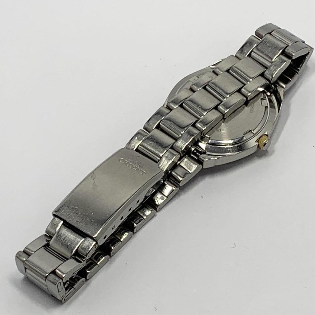 Used 766 [Battery Replaced and Cleaned] Working Item ORIENT Orient Ladies Watch Silver Date Quartz Popular Rare Vintage