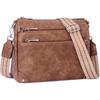 Crossbody Bags for Women Rfid Travel Crossbody Purses Leather Handbags Medium Shoulder Bag with Adjustable Strap