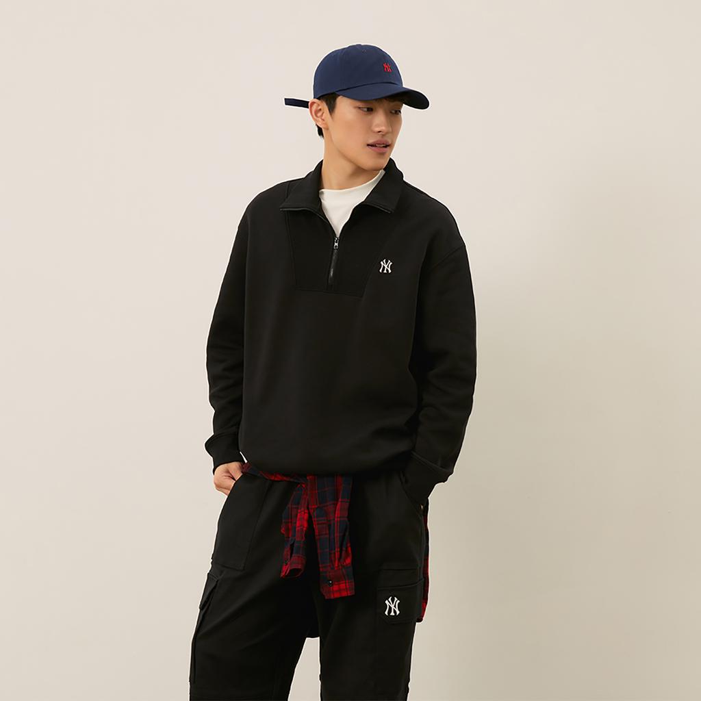 New MLB Basic Logo New York Yankees 24FW Sweatshirt Unisex Black 3AMTB0546-50BKS