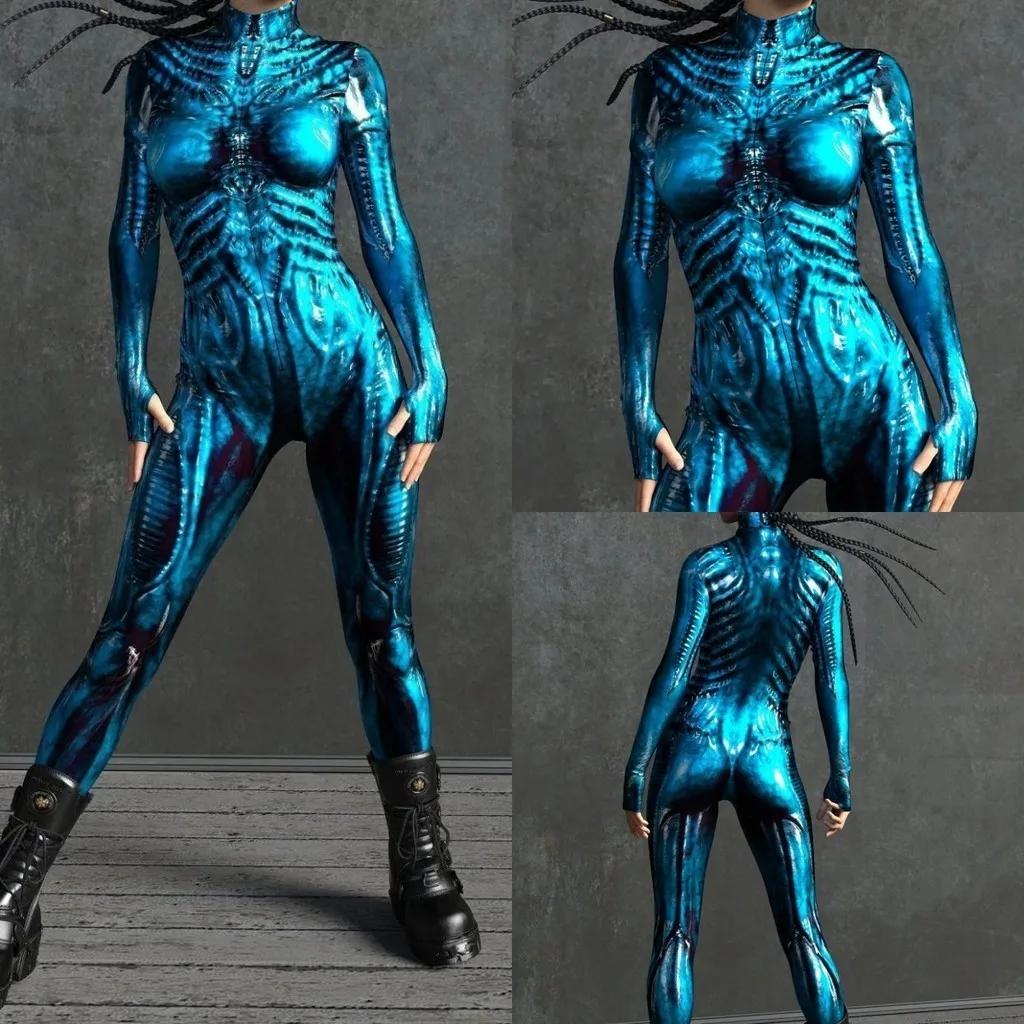 3D Digitaltrykk Sceneopptreden Kostymer Voksne Halloween-arrangementer Karneval Temafest Cosplay Antrekk Latespill Jumpsuit