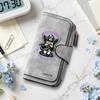 Gothic Angel Print Long Wallet Purple Letter Fashion Purse Men Women Casual Card Holder 