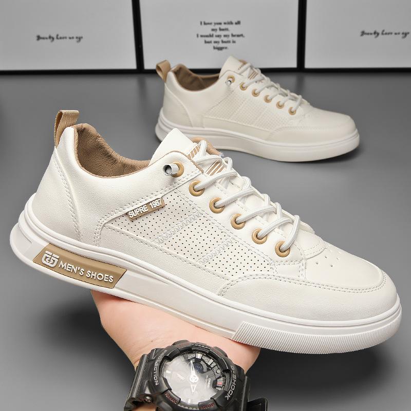 Men's Shoes Summer 2024 New Student Board Shoes Men's Sports and Leisure Youth Trend Versatile Breathable White Shoes