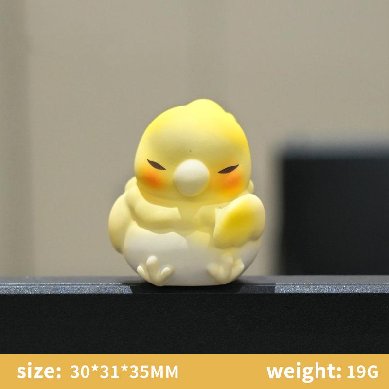 Adorable Mini Yellow Chick Figurines Cartoon Kawaii Decor Ornament for Office Desk Teen Bedroom Birthday Gift