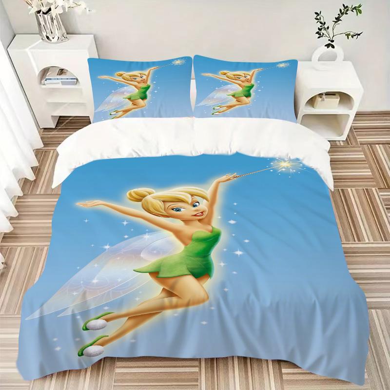 Tinkerbell'S Flight Print 3Pcs Bedding Setduvet Cover With 2 Bedropillowcase Home Birthday Gift