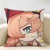 Yanfei Cute Genshin Impact Cushion Cover Natural Linen Organic Fabric DoubleSided Printing Room Sofa Decor Pillow Case