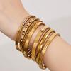 Sada geometrických zirkonových náramků pozlacená 18K zlatem - Lehký luxus a elegantní design