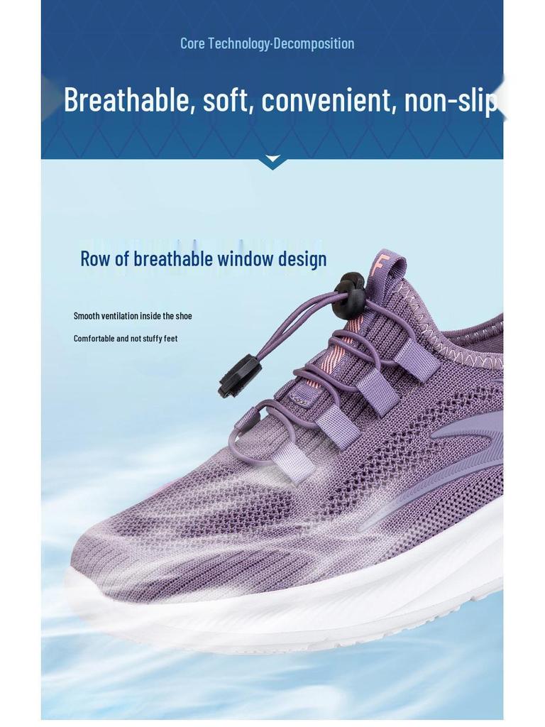 Women's Lightweight Breathable Mesh Sneakers - Non-Slip Soft Sole Walking Shoes for Middle-Aged & Elderly