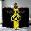 1PC Borussia Custom Name Patterned Flannel Blanket Suitable For All Seasons for Home Decor Warmth and Comfort Gifts Holiday Present