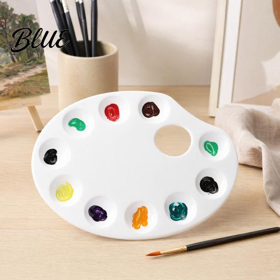 Portable Pigment Holder Thickened Painting Ten-hole Mixing Color Paint Palette Tray Durable Palette for Kids Plastic Art Supplies Watercolor